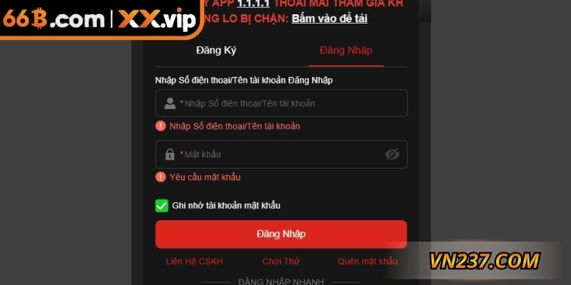 Chi tiết từng bước đăng nhập 66B nhanh chóng và đơn giản
