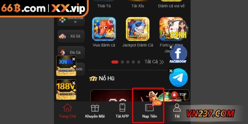 Nạp tiền 66B diễn ra nhanh, an toàn, hiệu quả