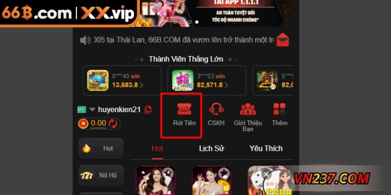 Rút tiền 66B giúp chuyển số dư nhanh, an toàn